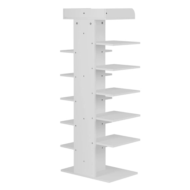 Shoe rack - Wooden shoe rack - Shoe cabinet - 12-tier shoe rack - Stackable shoe rack - 46kg - White