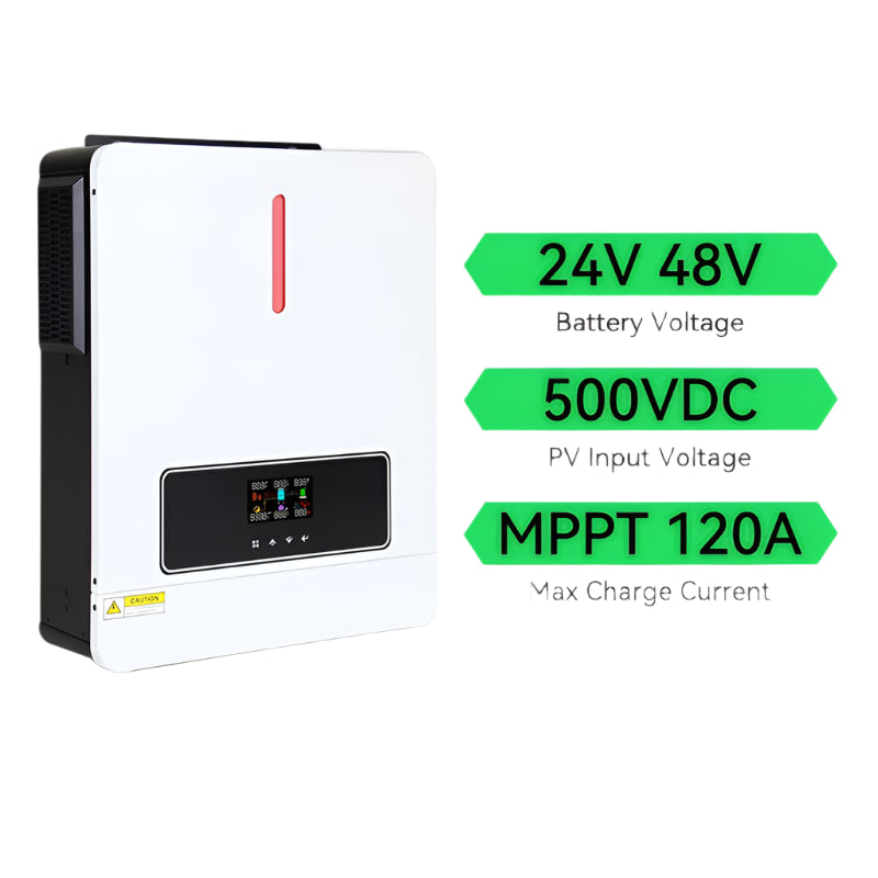 Hybride Zonne-omvormer – Zonne-inverter – Off-Grid Omvormer – Batterijoplader – MPPT Zonnecontroller – Zuivere Sinusgolf – Wifi Monitoring - 4.2kW - 24V