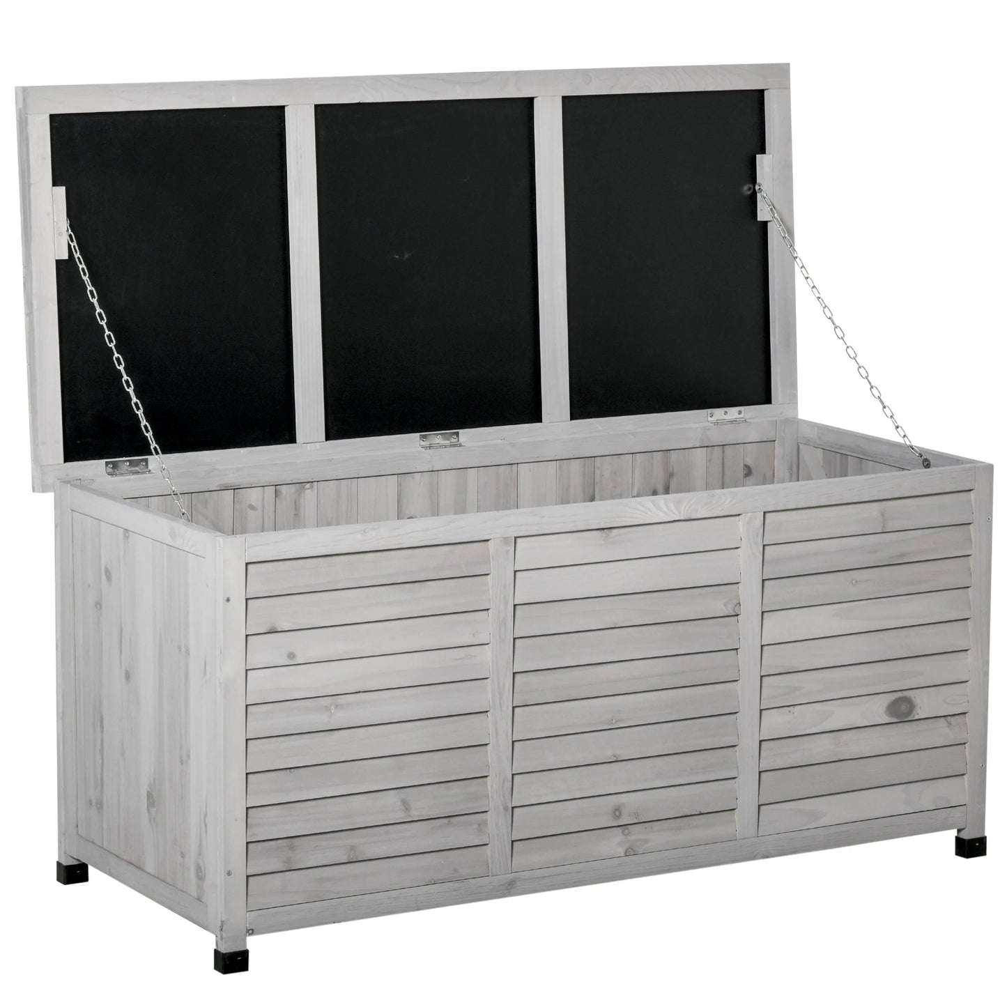 Outsunny Outdoor Storage Chest 284L Waterproof with Gray Opening Lid - QUORE