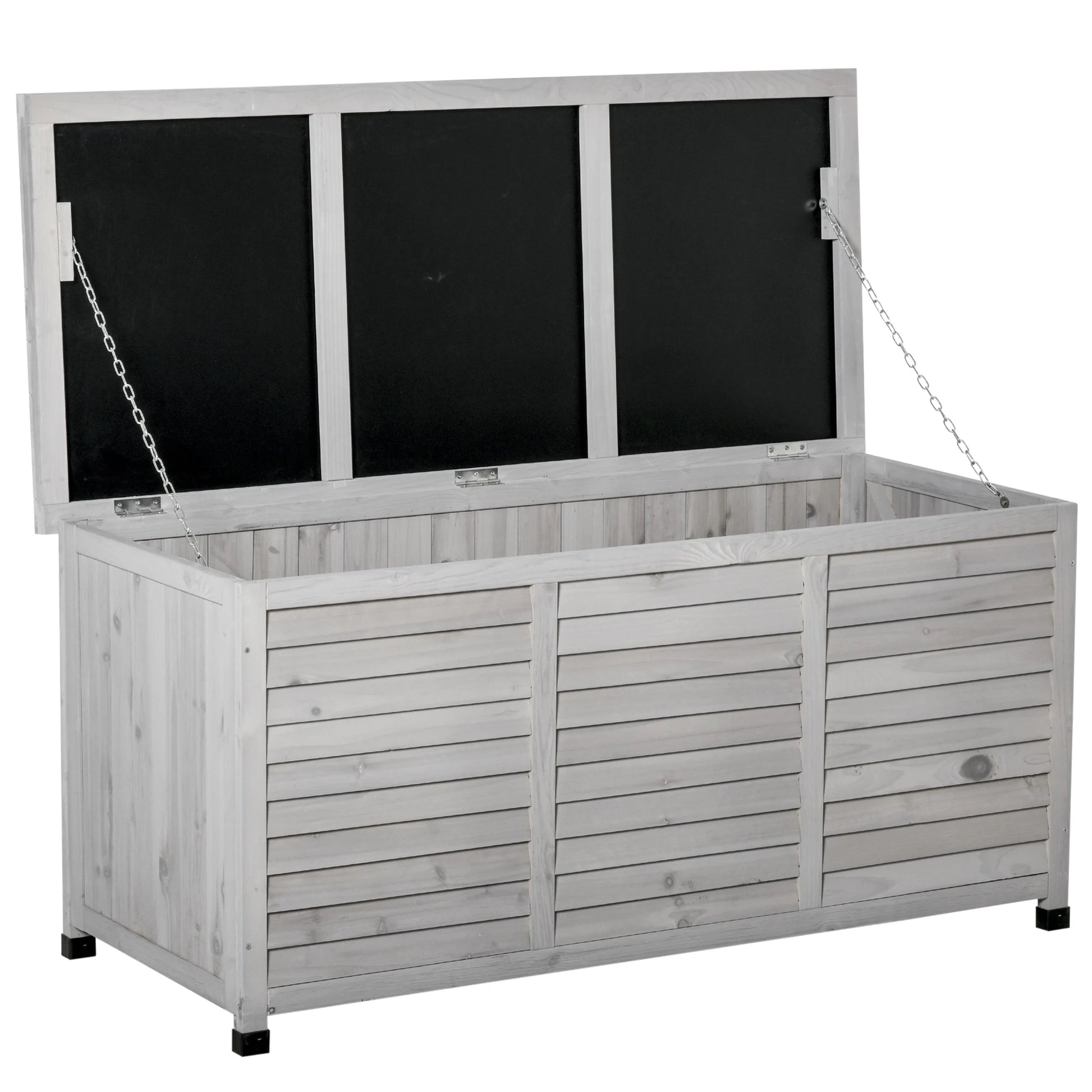 Outsunny Outdoor Storage Chest 284L Waterproof with Gray Opening Lid - QUORE