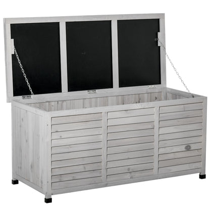 Outsunny Outdoor Storage Chest 284L Waterproof with Gray Opening Lid - QUORE