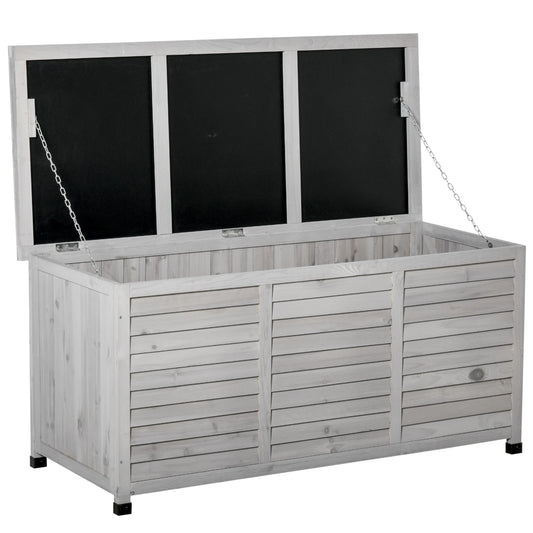 Outsunny Outdoor Storage Chest 284L Waterproof with Gray Opening Lid - QUORE