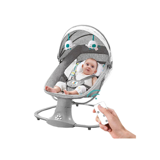 Baby Swing - Electric Baby Swing - Automatic Baby Bouncer - Rocking Chair - Baby Swing - Removable Washable Bouncer Cover - For Newborn Babies - Gray