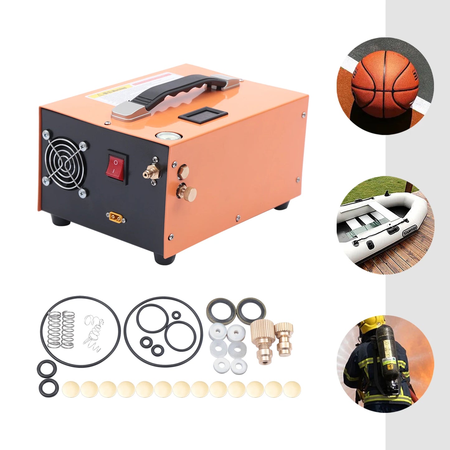 Hogedruk Luchtpomp – PCP Pomp – Compressor – Cilinder Vuller – Paintball Compressor – RVS & Koper – 300W Motor – Compact & Draagbaar