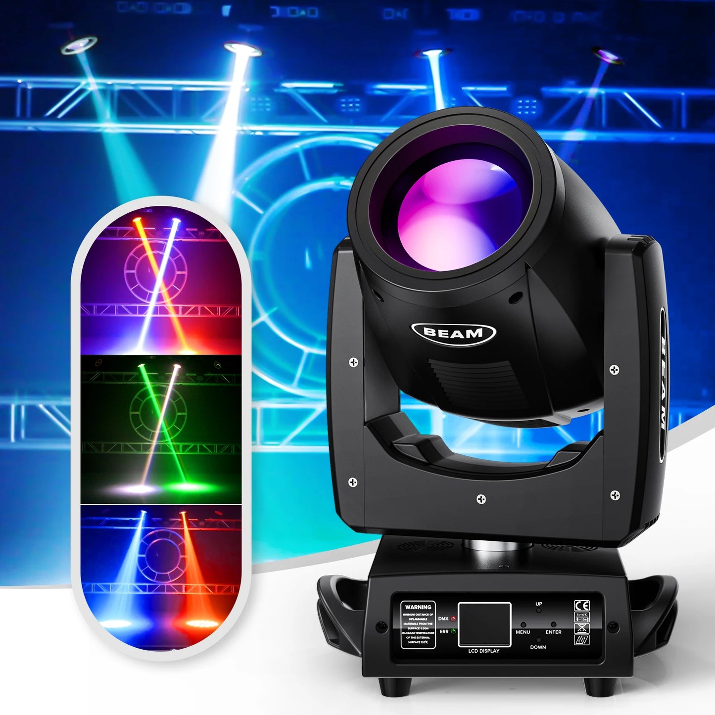 230W Moving Head Licht – Beam Licht – DJ Licht – Podiumverlichting – Showverlichting – EU Plug – Krachtige 7R Led met 24-Prism Effect – DMX512 en RDM Controle