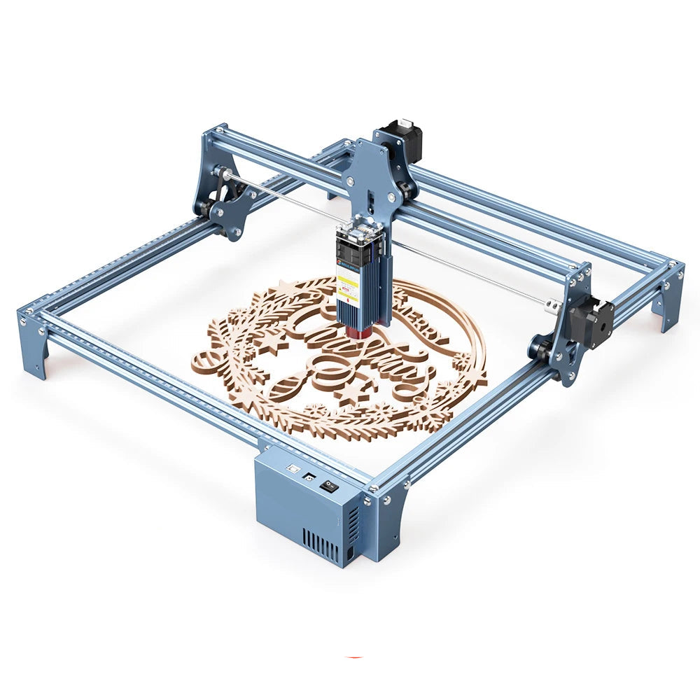 Lasergraveermachine - Graveermachine - Graveerder - Graveerapparaat - met Vaste Focus - 0.06mm Ultrafijne Gecomprimeerde Vlek - Diodelaser - 90W - Blauw