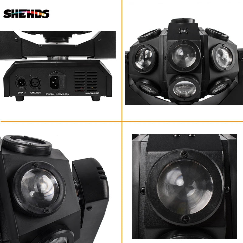 Beam LED Moving Head Licht – Stage Light – DJ Licht – Party Lamp – Disco Verlichting – 18x12W RGBW – Stepless Rotatie & Instelbare Hoek