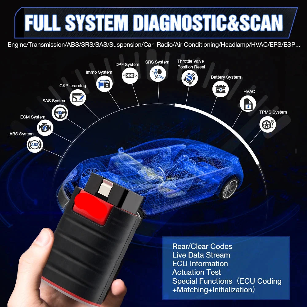 OBD2 Scanner – Diagnose Tool – Auto Uitlezer – Foutcode Lezer – Bluetooth Verbinding – Volledige Systeemdiagnose – Onderhoudsdiensten