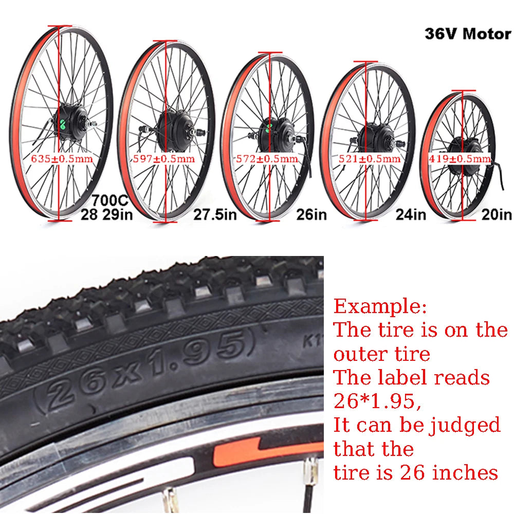 Elektrische Fiets Conversiekit – E-bike Ombouwset – Ebike Kit – Elektrische Motor Kit – 36V 15Ah Accu – 500W Achterwielmotor – Geschikt Voor 26-29 Inch Wielen