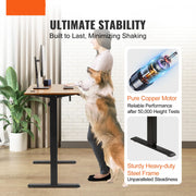 Groot Laptopcomputerbureau - Rechthoekig Staand Bureau - Gaming en Thuiskantoor - In Hoogte Verstelbaar - PC-Bureau - 47,2 x 23,6 inch - Zwart