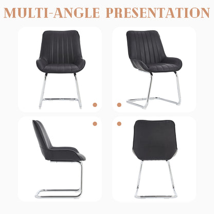 Eetkamerstoelen – Stoelen – Zitmeubels – Zwarte Stoelen – Comfortabele Foamvulling – Metalen Frame - 40 x 67 x 81 cm - Zwart