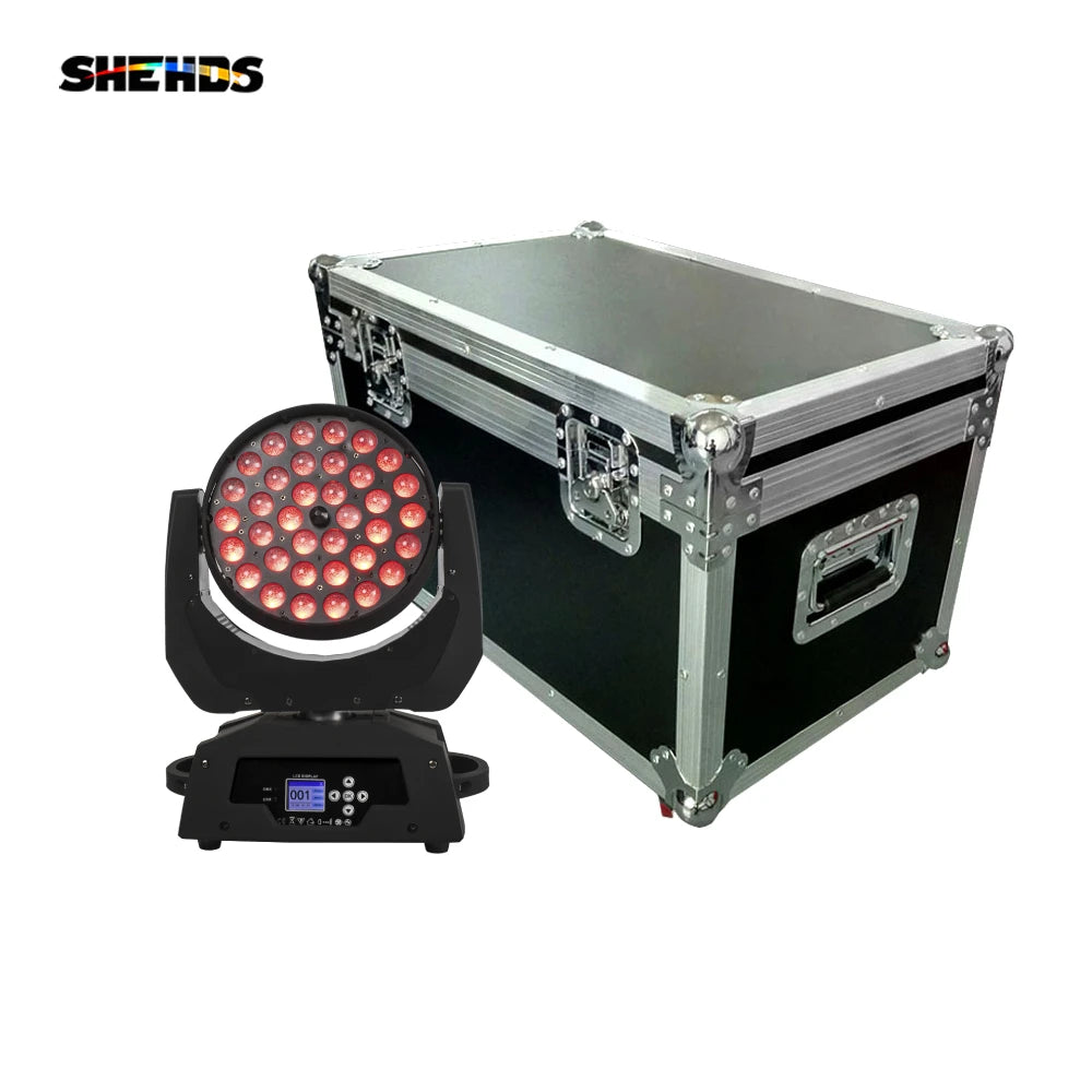 2-in-1 Lichtset – Stage Verlichting – DJ Licht – Beamschijnwerper – Zoom Wash Lamp – 230W Beam + 36x18W LED – Inclusief Robuuste Flight Case