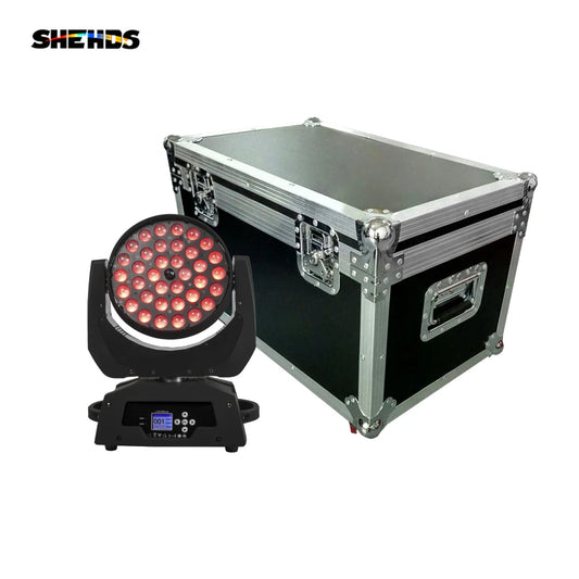2-in-1 Lichtset – Stage Verlichting – DJ Licht – Beamschijnwerper – Zoom Wash Lamp – 230W Beam + 36x18W LED – Inclusief Robuuste Flight Case