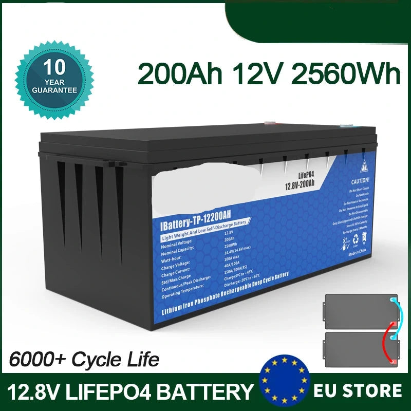 LiFePO4 Accu – Lithium Accu – Camper Accu – Boot Accu – Noodstroom Accu – 24V 100Ah – Lichtgewicht ABS Behuizing