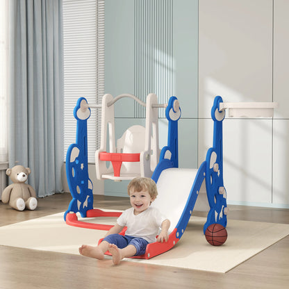 4-In-1 Speelset – Speeltoestel – Kinderspeelset – Indoor Speelgoed – Raket Thema – Veilig Kunststof – Geschikt Voor 18 Maanden Tot 4 Jaar - QUORE