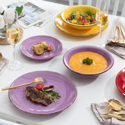 Servies - Servies set - 18 Stuks - Dinerborden - Soepborden - Dessertborden - Aardewerk - Voor 12 Personen - Mixkleur