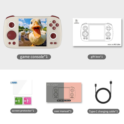 ANBERNIC RG Cube Retro Handheld Game Console 64bit Android 13 Unisoc T820 3.95 Inch IPS Screen Hall Joystick RGB lighting effect - QUORE