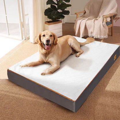 Hondenkussen - Orthopedisch Hondenbed - Waterdicht - met Verwijderbare Hoes - voor Hondenbench en Kennels - 600D Oxford Stof Onderkant - 95x70x8 cm