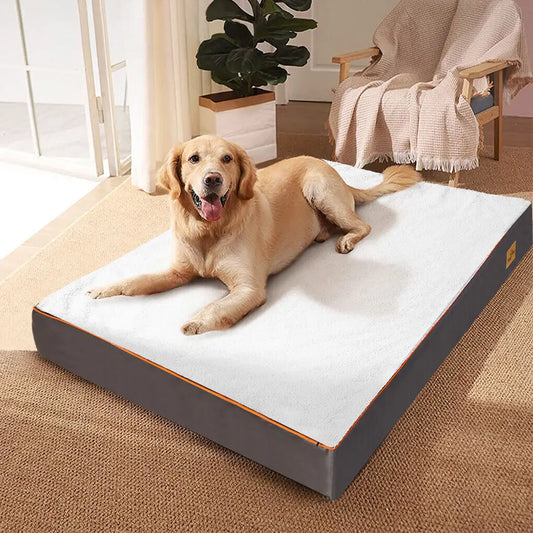 Hondenkussen - Orthopedisch Hondenbed - Waterdicht - met Verwijderbare Hoes - voor Hondenbench en Kennels - 600D Oxford Stof Onderkant - 95x70x8 cm