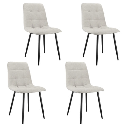 Eetkamerstoelen – Set of 4 Stoelen – Zitten – Bureaustoelen – Zitplaatsen – Ergonomisch Design – Stevig Metalen Frame - 43 x 50 x 87.5 cm - Grijs