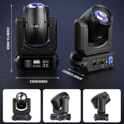 Movinghead Verlichting – LED Moving Head – Podiumlicht – Disco Licht – DJ Verlichting – 2 Stuks 150W – 18-Luik Prisma & 8 Gobo Patronen – Vliegcase Transport – Nauwkeurige XY-As Positionering