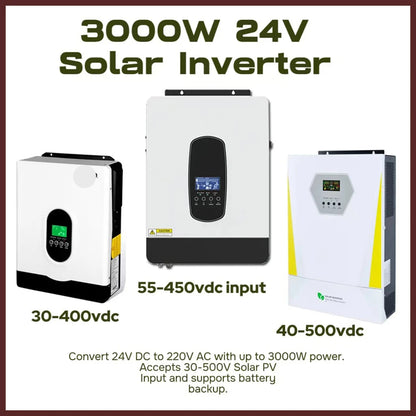 Solar Inverter – Off-Grid Omvormer – Zonne-energie Converter – MPPT Lader – 3000W Vermogen – 80A MPPT Controller