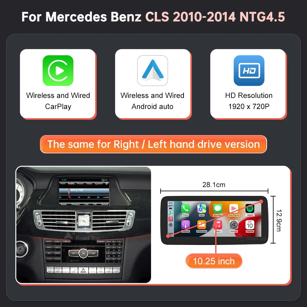 Multimedia Touchscreen Auto – Navigatiesysteem – Infotainment Scherm – Android Auto – CarPlay Draadloos – 10,25 Inch – AirPlay & Mirror Link