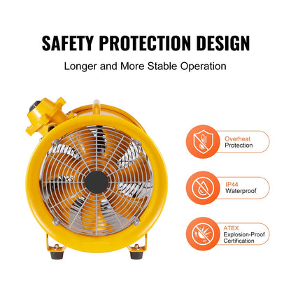 Ventilator – Luchtverfrisser – Afzuiger – Industrieel – Werkplaats – 1100W Krachtige Motor – Corrosiebestendige Stalen Behuizing