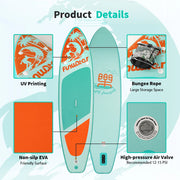SUP Board - Opblaasbaar Paddle Board - Complete Set - Max. 135KG - 320x81cm - Pastelgroen - QUORE
