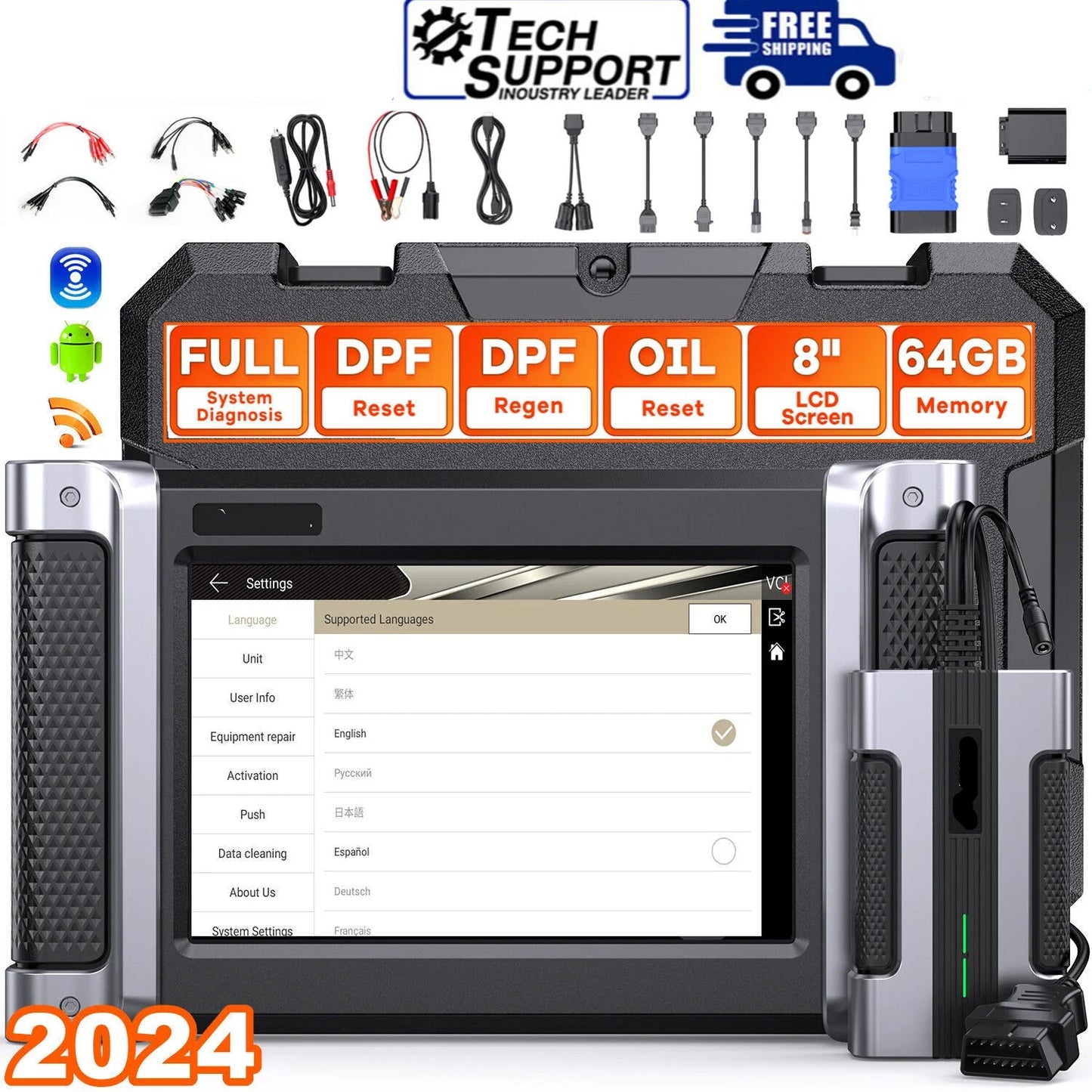Vrachtwagen Scanner – Truck Diagnosesysteem – Foutcode Lezer – Onderhoudstool – 8-Inch Hd Touchscreen – Dpf Regeneratie