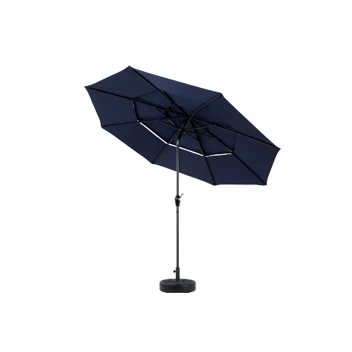 Parasol - Zweefparasol – Zonnescherm – Zonwering – Buitenluifel – Terrasbescherming – Balkon Schaduw – Handmatig Slingermechanisme – Waterbestendig Polyester - Marineblauw