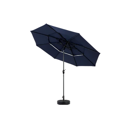 Parasol - Zweefparasol – Zonnescherm – Zonwering – Buitenluifel – Terrasbescherming – Balkon Schaduw – Handmatig Slingermechanisme – Waterbestendig Polyester - Marineblauw