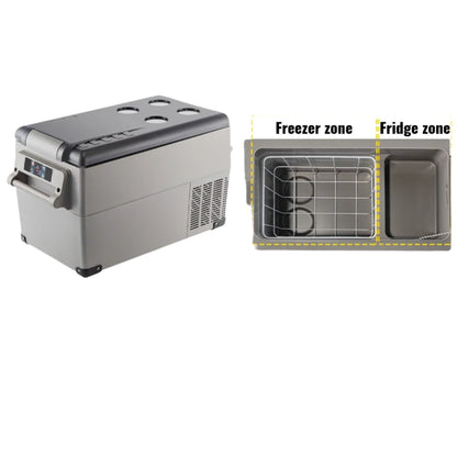 Autokoelkast - Koelbox - Elektrische Koelbox - Compressorkoelkast - 35L - 12V/24V - Draagbare - Mini Koelkast met Wielen en Uitschuifbare Handgreep - Kleine Koelkast - Koelvriesbox - voor Auto, Camper, Camping en Buitenavonturen