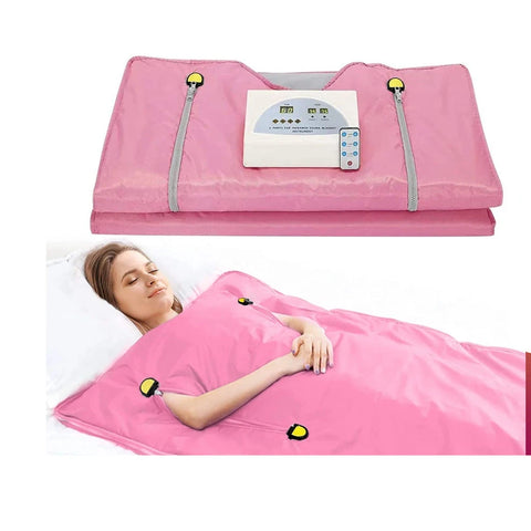 Sauna Deken - Infraroodtherapie - 650W - 220V - 60Hz - extern PU - intern PVC - Stress - Pijnverlichting - Fibromyalgie - Reuma - Ontspanning - Roze
