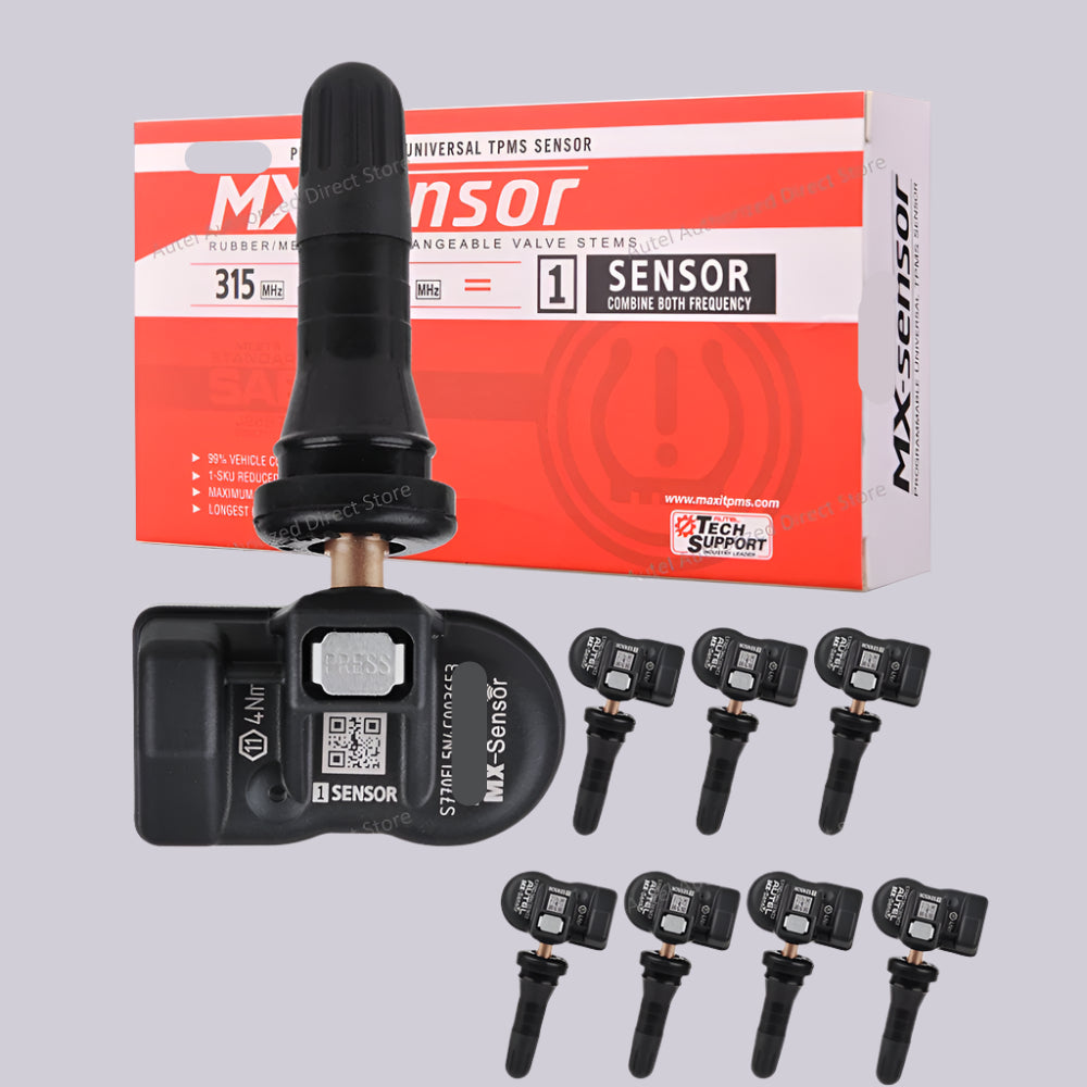 2-in-1 TPMS Sensoren - Bandenspanningsmeter - Bandenspanning - 315MHz + 433MHz -  8 Stuks – Compatibel met Meerdere Diagnoseapparaten - QUORE