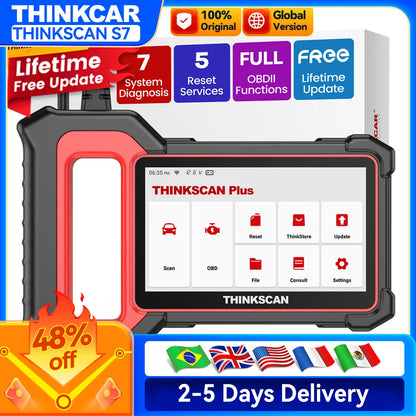 THINKCAR Thinkscan Plus S7 OBD2 Scanner Transmission/ABS/SRS Diagnosis Code Reader Automotive Car Tool Lifetime Free Update - QUORE