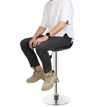 Barstoel – Barkruk – Keukenstoel – Barstoel Set – Bistrostoel – Verstelbare Zithoogte – 360° Draaibaar Met Rugleuning – Set Van 4 – Wit - QUORE