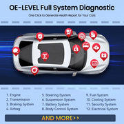 OBD2 Scanner - Diagnose Computer - Smart Diagnostic Tool - Foutverwijdering - Automatische volledige systeemdiagnose - 15 reset - IMMO Actieve Test - Bidirectionele codelezer - Met kabel - Zwart