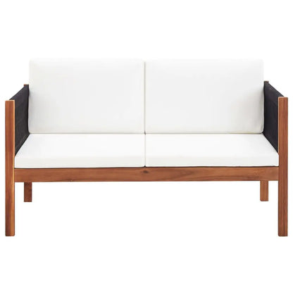 Tuinbank – Buitenbank – Zitbank – Acaciahout – Weerbestendig – Comfortabele Kussens - 122 x 65 x 60 cm - Hout & Zwart