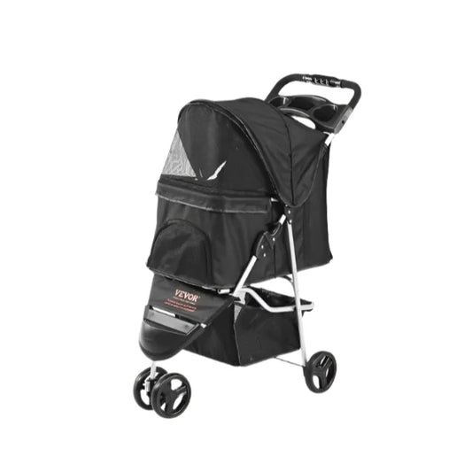 Vevor - Pet Stroller Buggy - Buggies - Pushchair - 35lbs 3 Wheels Dog Stroller Swivel - with Front Pedal Storage Basket Cup Holder for Dogs and Cats