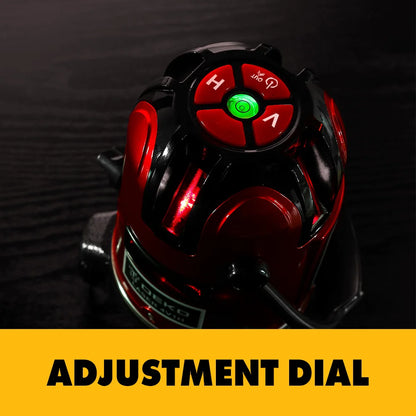Laser Level - Zelfnivellerend - Horizontaal en verticaal - 360 graden aanpassing - Hogere zichtbaarheid - 5 lijnen - Golflengte 635 nm - IP54 - Rood - QUORE