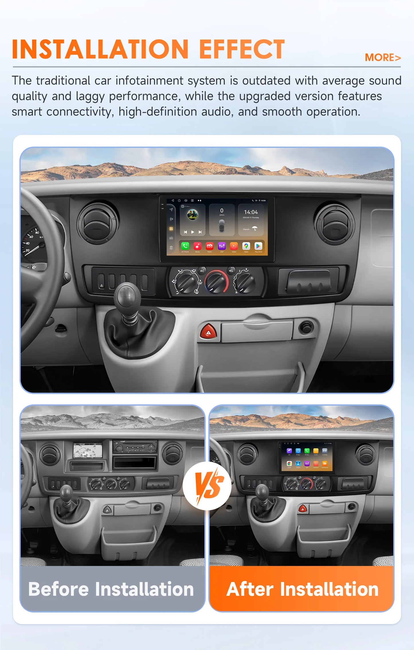 Multimedia Systeem – Autoradio – GPS Navi – Touchscreen Radio – Android Auto – Renault Master 2003-2011 – 10,1 Inch QLED – CarPlay Draadloos