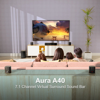 ULTIMEA 7.1CH Virtual Surround Soundbar for TV, 330W Home Theater System with Subwoofer,4 Surround Speakers,APP Control