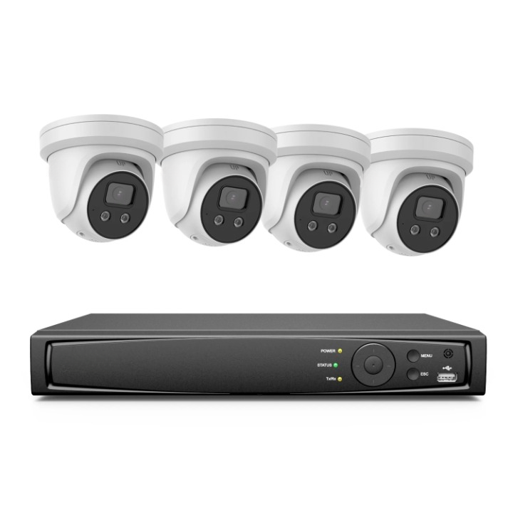 Beveiligingscamera – Bewakingscamera – 4 Stuks - Camerasysteem Kit – 8CH – 4K Camera – 8MP Camera – 8 Kanaals – PoE – Nachtzicht 30 Meter - 2TB