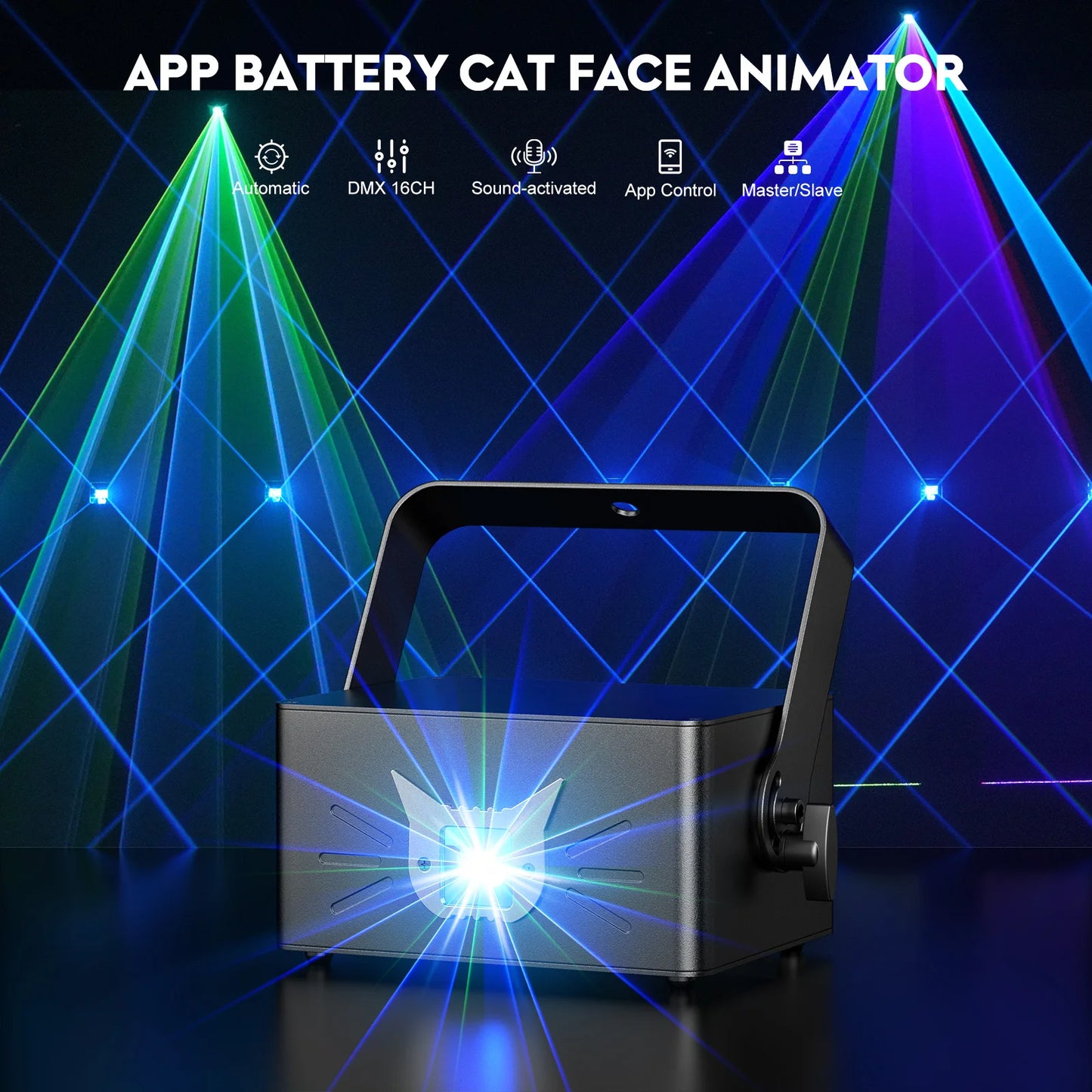 Discolamp – Laserlight – Party Light – DJ Licht – Animatie Laser – 25W Vermogen – Draadloze Batterij Met App Bediening