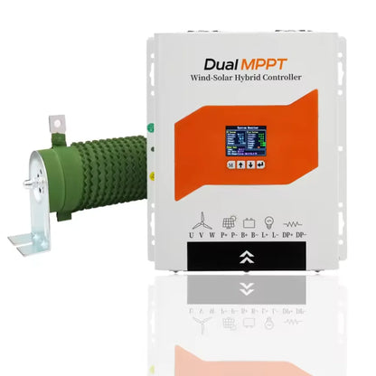 Dual MPPT Hybrid Controller – Zonne-Energie Regelaar – Windenergie Converter – Off-Grid Energiebeheer – Batterijlader – 12V/24V/48V Auto – 6000W Windcapacity – Intelligente Ontlading met LCD Display - QUORE