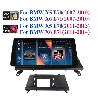 CarPlay - Multimedia Car Radio - Car CarPlay Screen - Car Radio - Android Auto Multimedia - 11-13 2G 32G CIC - Intelligent Screen - for BMW X5 E70 X6 E71 CCC CIC -Auto 4G RDS SWC