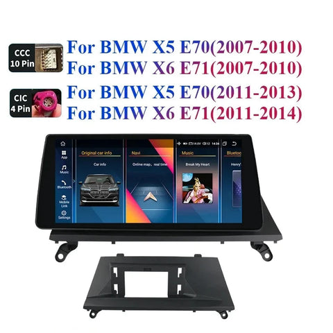 CarPlay - Multimedia Autoradio - Car CarPlay Scherm - Autoradio - Android Auto Multimedia - 07-10 8G 256G CCC - Intelligent Scherm - voor BMW X5 E70 X6 E71 CCC CIC -Auto 4G RDS SWC