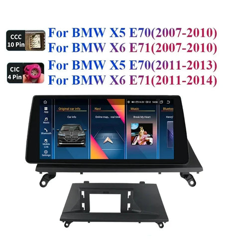 CarPlay - Multimedia Autoradio - Car CarPlay Scherm - Autoradio - Android Auto Multimedia - 11-13 2G 32G CIC AI - Intelligent Scherm - voor BMW X5 E70 X6 E71 CCC CIC -Auto 4G RDS SWC