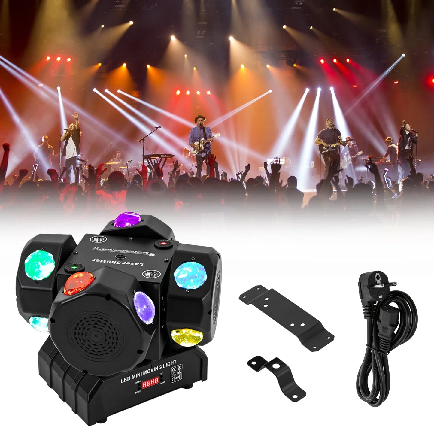 Moving Head Light – Professionele Lichtshow – DJ Verlichting – LED Lamp – 12x 10W CREE 4in1 – 360° Rotatie – IP25 Waterbestendig